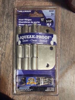 Squeak-Proof Satin Nickel Door Hinges (3-Pack)